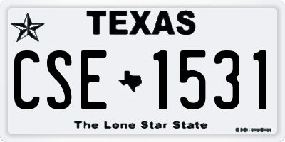 TX license plate CSE1531