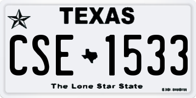 TX license plate CSE1533