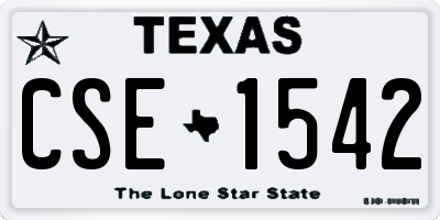 TX license plate CSE1542