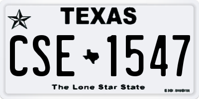 TX license plate CSE1547