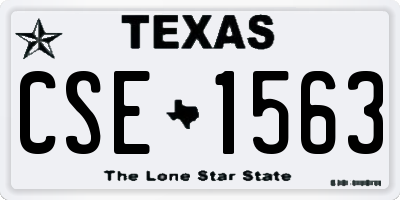 TX license plate CSE1563