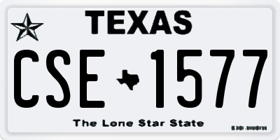 TX license plate CSE1577