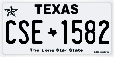 TX license plate CSE1582