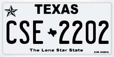 TX license plate CSE2202