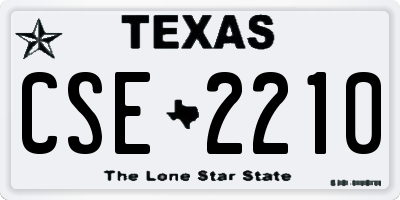 TX license plate CSE2210