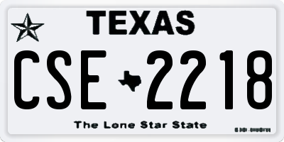 TX license plate CSE2218