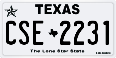 TX license plate CSE2231