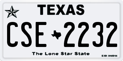 TX license plate CSE2232