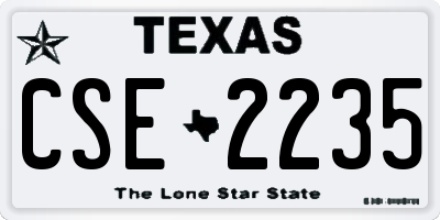 TX license plate CSE2235