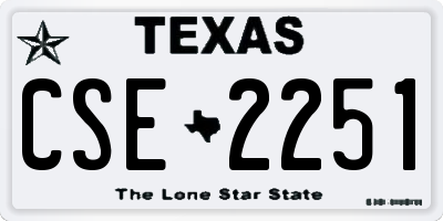 TX license plate CSE2251