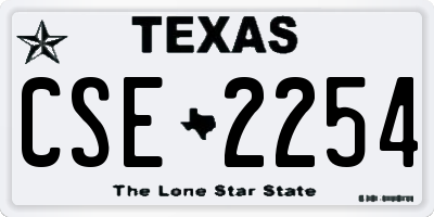 TX license plate CSE2254