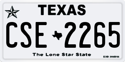 TX license plate CSE2265