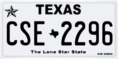 TX license plate CSE2296