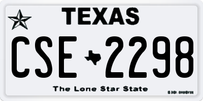 TX license plate CSE2298