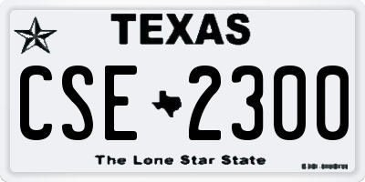TX license plate CSE2300