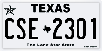 TX license plate CSE2301