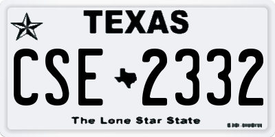TX license plate CSE2332