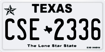 TX license plate CSE2336