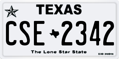 TX license plate CSE2342