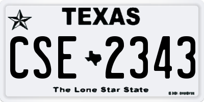 TX license plate CSE2343
