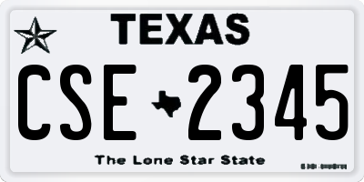 TX license plate CSE2345
