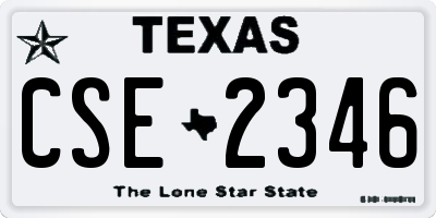 TX license plate CSE2346