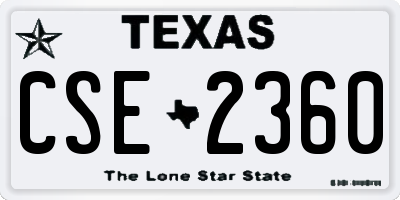 TX license plate CSE2360