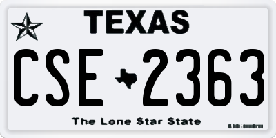 TX license plate CSE2363