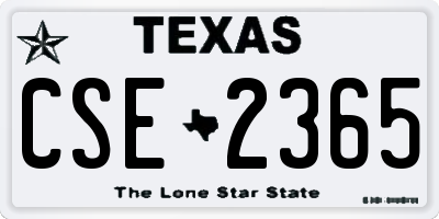 TX license plate CSE2365