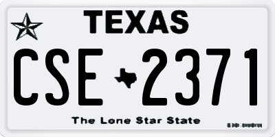 TX license plate CSE2371