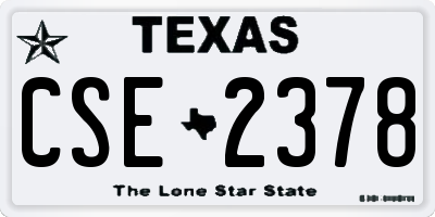 TX license plate CSE2378