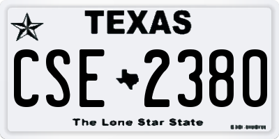 TX license plate CSE2380