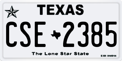 TX license plate CSE2385