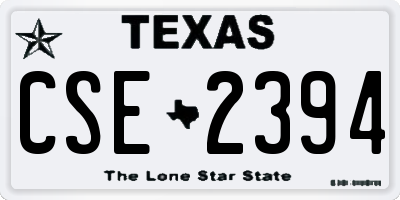 TX license plate CSE2394