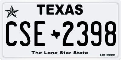 TX license plate CSE2398