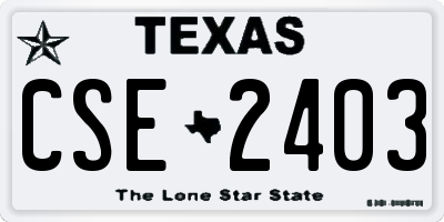 TX license plate CSE2403