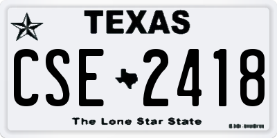 TX license plate CSE2418