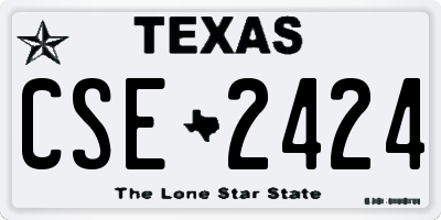 TX license plate CSE2424
