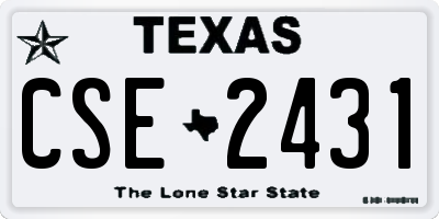 TX license plate CSE2431