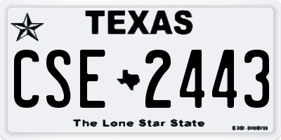 TX license plate CSE2443