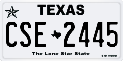 TX license plate CSE2445