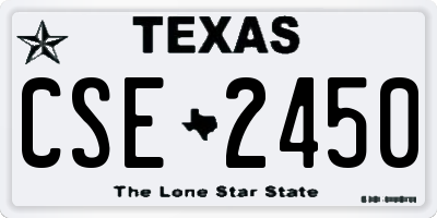 TX license plate CSE2450