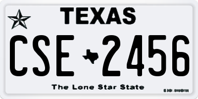 TX license plate CSE2456