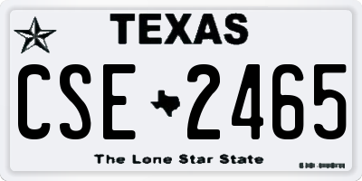 TX license plate CSE2465
