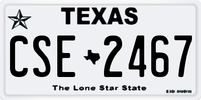 TX license plate CSE2467