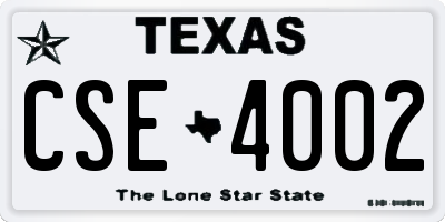 TX license plate CSE4002