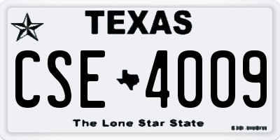 TX license plate CSE4009