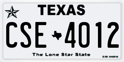 TX license plate CSE4012