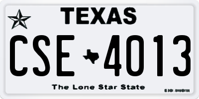 TX license plate CSE4013