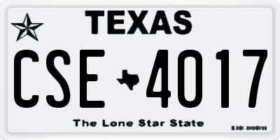 TX license plate CSE4017